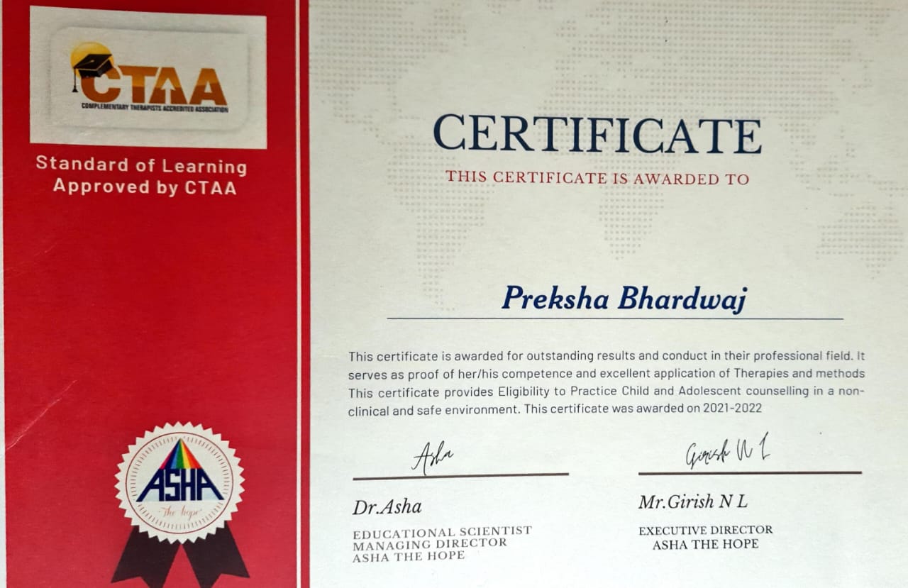 Certification and Recognition 2 Soul Meadow CTAA Approved Standard of Learning Certificate